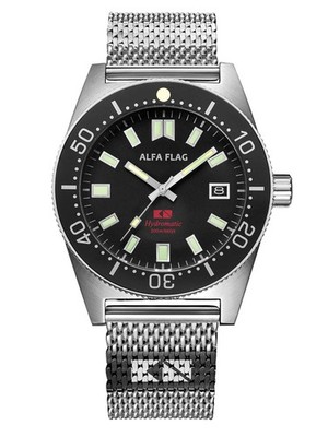 ALFA FLAG Automatic Men's Watch with Metal or Rubber Strap