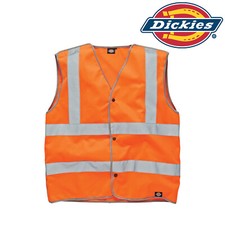 Image of Dickies Hi Vis Vest Safety Rail Gort Mesh Orange Waistcoat Hi-Viz SA4002 M - XXL
