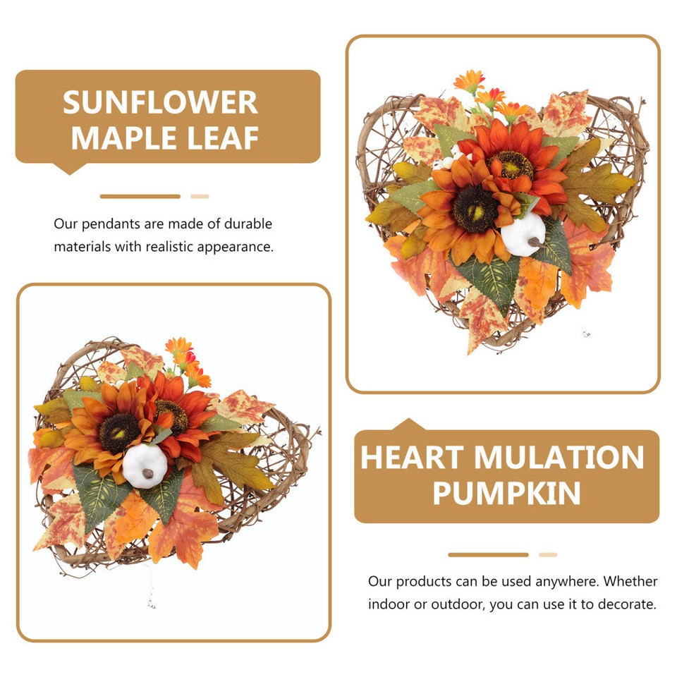 Maple Leaf Wreath Decorative Hanging Garland Autumn Artificial eBay