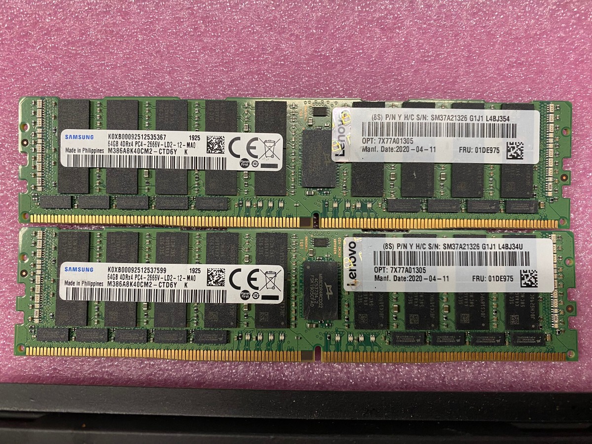 7X77A01305 12pcs 64GB DDR4-2666MHz LRDIMM RAM for Lenovo SD530