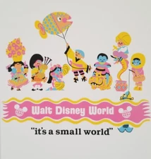 Disney Parks 11 x14 Retro WDW Opening Day: It's A Small World Poster Print Ship