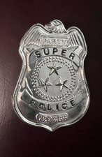 Super Police Silver Plastic Badge Party Costume Accessory Cop Child or Adult