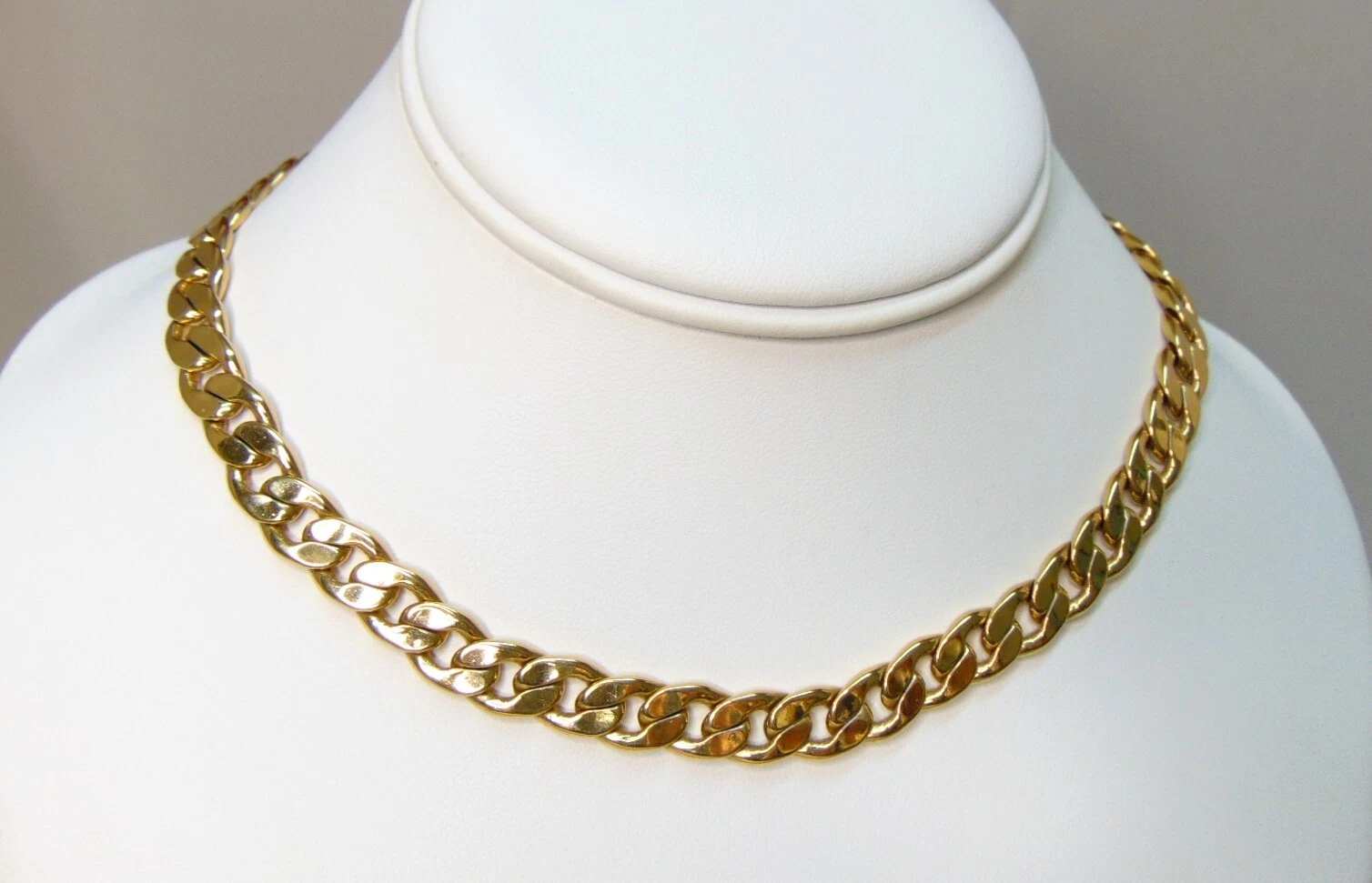 GIVENCHY COLLANA PASSERELLA VINTAGE GIVECHY 4G FIRMATA PIATTA LISCIA CORDOLO LINK TONO ORO 16"