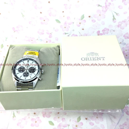 ORIENT Watch WV0041TX SOLAR Chronograph milky white Men's 70's 70453JAPAN IMPORT