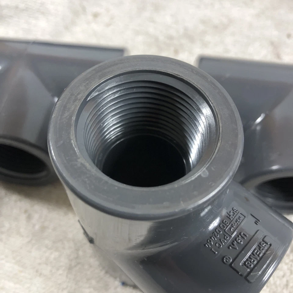 Lot of 3 Spears 805-010 CPVC Tee Schedule 80 1" FNPT x FNPT x FNPT 805-010 (4160 - Image 2 of 4