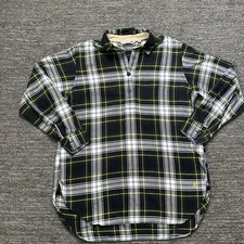 J W Anderson X Uniqlo Shirt Women Small Plaid Flannel Popover Tunic Oversized