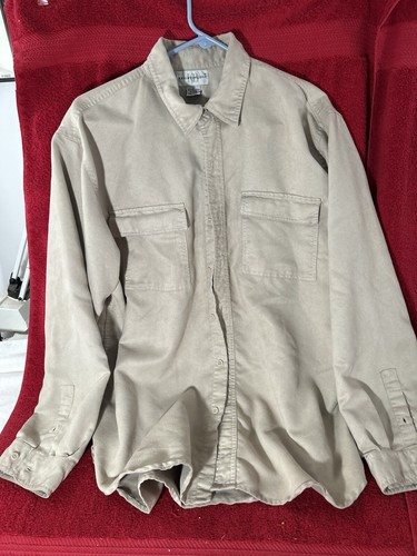 Knightsbridge Mens Shacket Button Front Beige Size Large - Picture 3 of 5