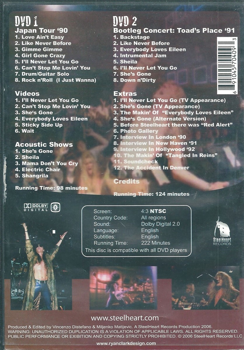 スティールハート／スティル・ハード［2DVD］ Steelheart ‎– Steelheart Still Hard 2 DVD RARE 2006 NTSC | eBay