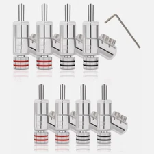 8PCS Hi-End Rhodium / Gold Plated Lock Banana Plug Audio Speaker Cable Connector