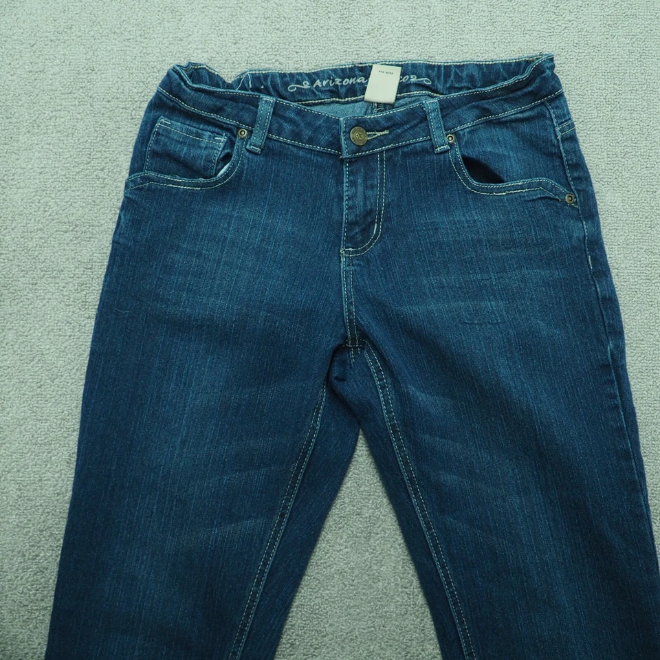 Jeans rectos Arizona para niñas talla 16 azul denim calce regular tiro medio algodón Foto 3 de 4