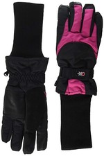 Tundra Boots Kids 166888 Snowstoppers Winter Gloves Black/Fuschia Size XL