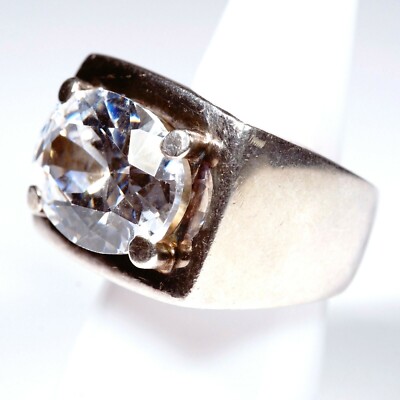 Designer Ring Blogger XL 925 Silver Heavy Large Stone MeGa Size Silver RG57
