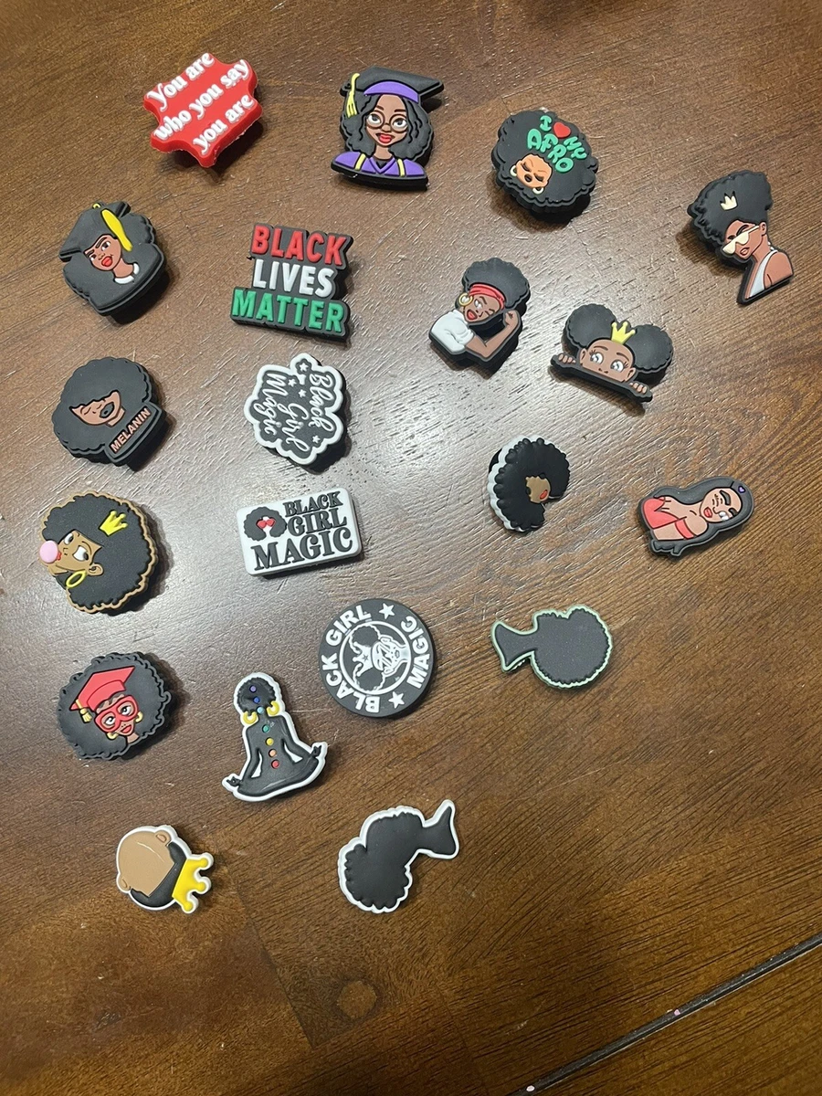 Melanin BLM AFRO Shoe Croc Charms
