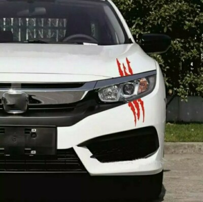 Kit 2 Adesivi Per Auto Moto Graffi Artigli Adesivi Per Auto A Forma Di Graffi Adesivo Artigli Segni Tuning Strisce Decorative Per Auto Scegli Colore Cod. 2157 (010 Bianco - Foto 7