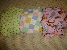 Lot 5 Square Playard 3 Fitted Sheets 2 Quilted Pads 36 x 36 Tot Bloc Girl's