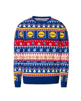  LIDL Weihnachtspullover Herren, Gr. L52/54, NEU, OVP, BLAU 