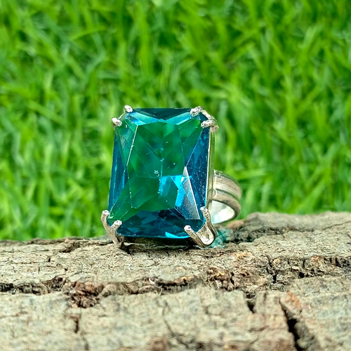 Blue Topaz Ring 925 Sterling Silver Ring Handmade Gemstone Ring Women's Ring - Picture 2 of 6