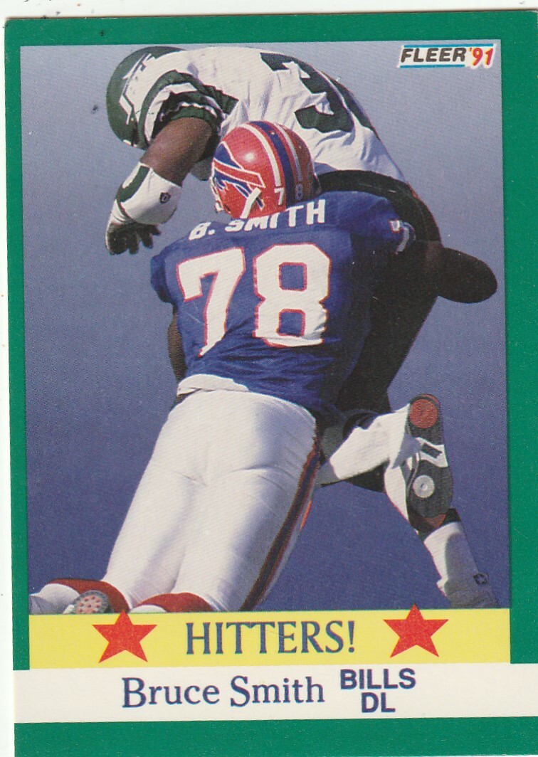 FREE SHIPPING-MINT-1991 Fleer Bruce Smith #396 HITTERS-PLUS BILLS BONUS CARDS