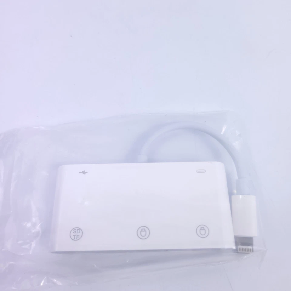 For Apple 8 pin Charger to 2 USB Port & SD/TF Cart Hub Adapter - Image 3 of 4