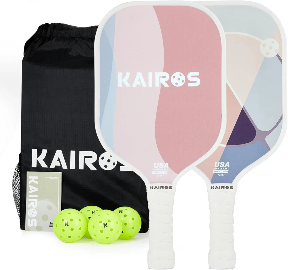 Pickleball Set with 2 Paddles and 4 Balls, USAPA Approved