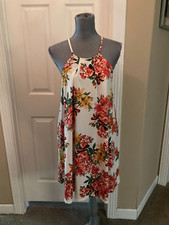 MY STORY, WOMEN'S SLEEVELESS, STRETCHY, FLORAL SHIFT TYPE DRESS, MEDIUM