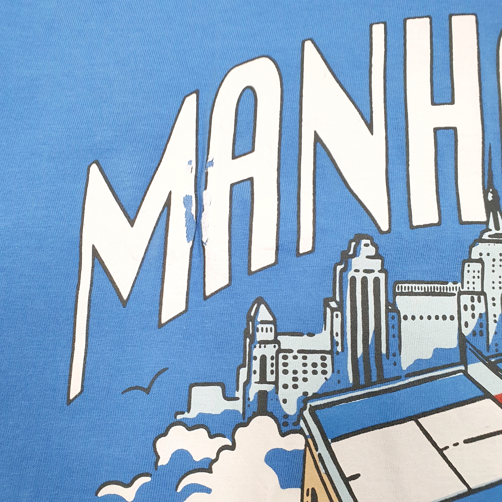 TOMMY HILFIGER Blue T Shirt Tee Manhattan Tennis Club Jeans Short Sleeve L image 4