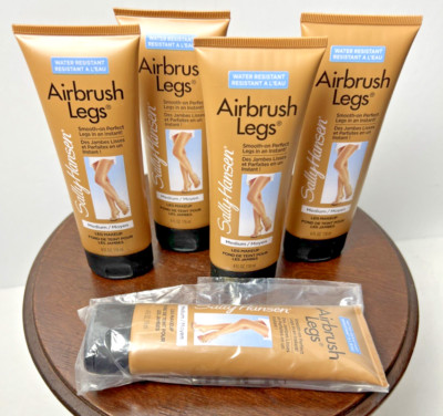 5 Sally Hansen Airbrush Legs Makeup Smooth-On Perfect Tan Medium NEW 4 Ounces