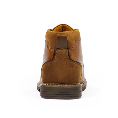 Myallfeet Men's Leather Chukka Boots - Side Zipper, Flat Rubber Sole, Non-Slip, Dress Casual Boots For Work & Business - View #12