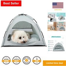 Portable Cat Teepee Tent with Thick Cushion - Grey, Removable  Washable