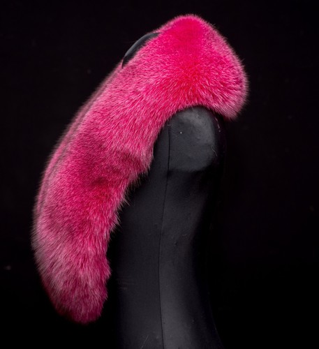 Real Saga Furs Hot Pink Fox Fur Ladies Handmade Glamurious Scarf Boa Stole Shawl - Picture 3 of 5