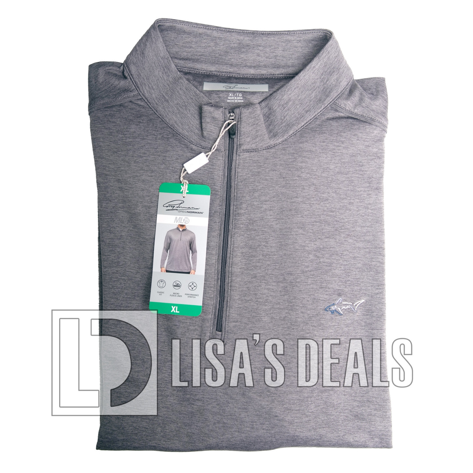 GREG NORMAN ML75 Men's Micro Fleece Lined Quarter Zip Pullover Long