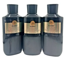 Bath & Body Works LOT of 3 Men's Glory 3-In-1 Face Body Wash Shower Gel 10 oz