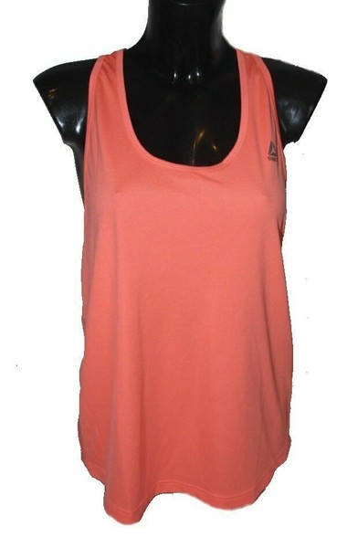 S3) Damen Reebok Funktionstank Tanktop DU4747 Stelar Pink Apricot Gr. L 40 Neu-image
