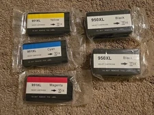 5 PACK 950XL 951XL Ink Cartridges for HP OfficeJet Pro 8600 8100 8610 8620 8630