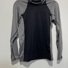 ActiveSkinz Men's Black Gray Maximum UV Protection Raglan Rash Guard Sz Medium