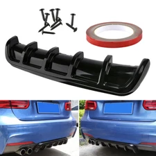 Universal Black Car Rear Bumper Body Kit Shark Chin Spoiler Diffuser Trim Cover