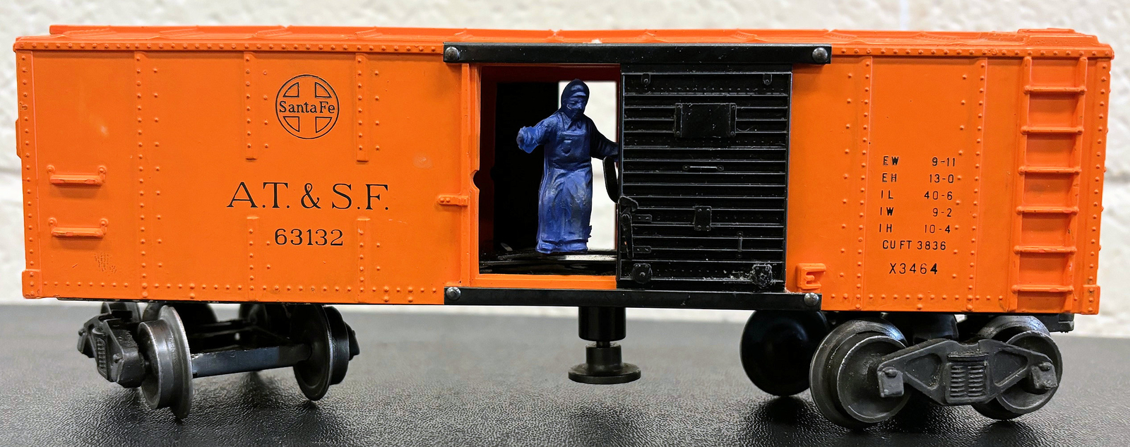 Vintage Lionel 3464 Post-War ATSF Orange Box Car 63132 RTR