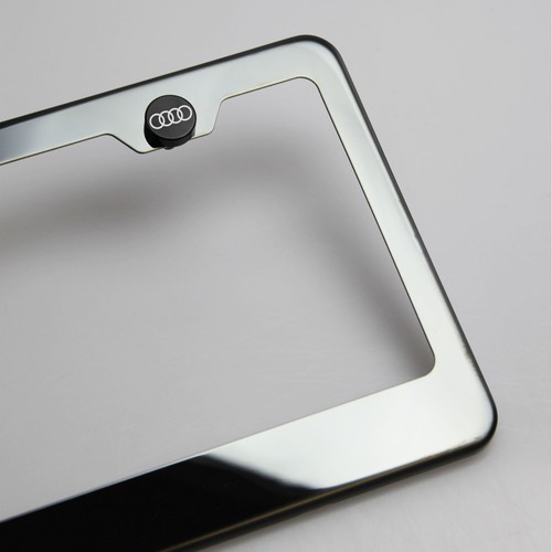 Laser Etched 4 Black Aluminum Audi License Plate Frame Fastener Screw
