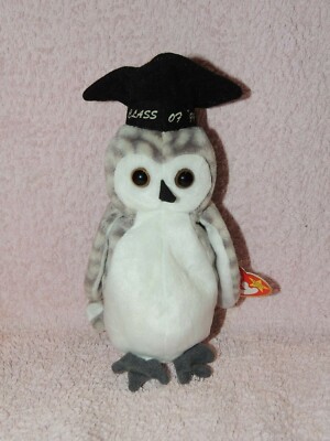 * Original Ty Beanie Baby WISER Eule mit Tag Vitrinenstück Geschenk