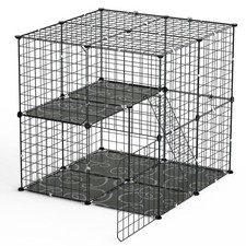 2Tier Cat Cage Playpen Indoor Pet Enclosures Kitten Kennel House Detachable Cat