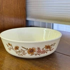 Vtg. JAJ Pyrex England Round Flower Print Serbing Bowl