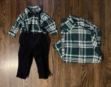 The Children's Place Baby Boy Dad Matching Plaid Shirt Set Outfit 12-18M XL Lot