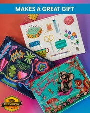 Blue Q Zipper Pouch 7.25x9.5in Recycled Material Colorful