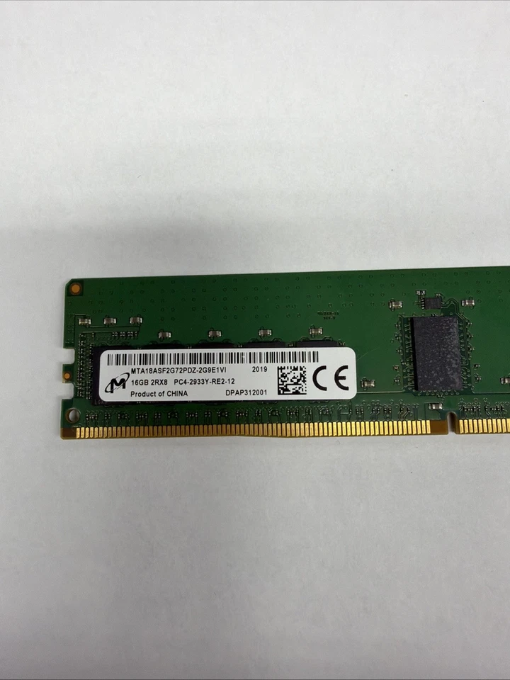 Micron 16GB 2933 MTA18ASF2G72PDZ-2G9E1 MTA18ASF2G72PDZ-2G9J3 Server Memory RAM - Image 2 of 4