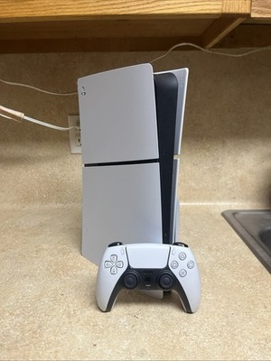 Sony PlayStation 5 Slim 1TB White Gaming Console with Controllers