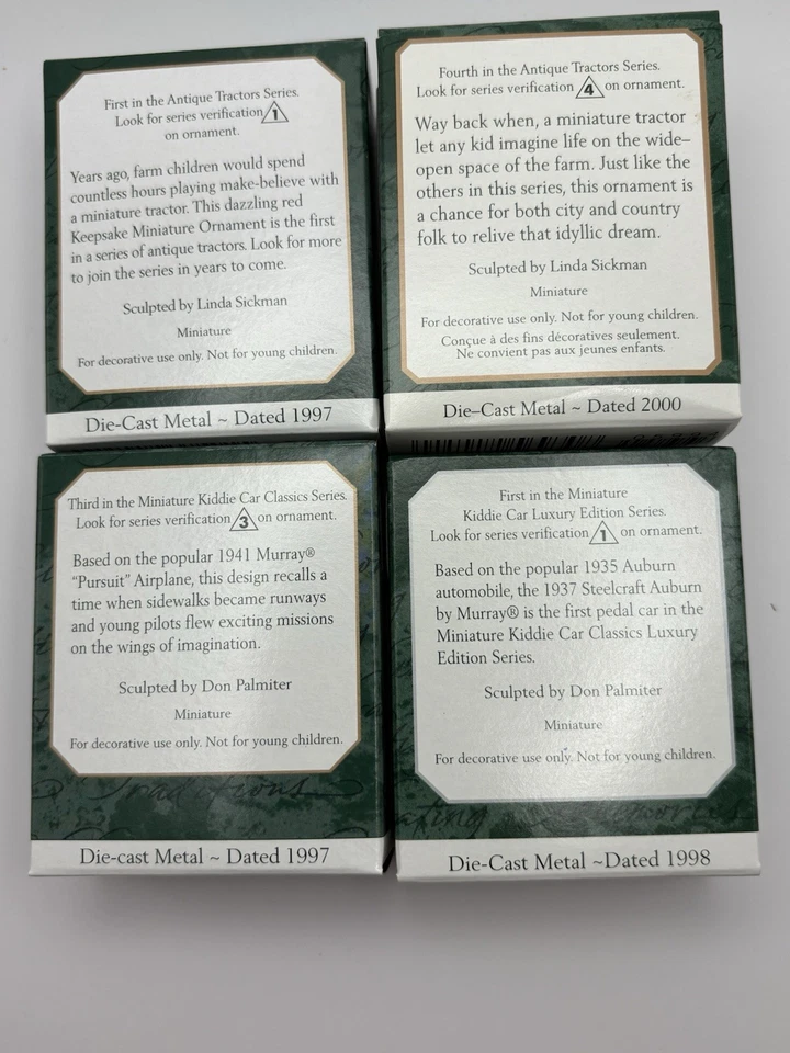Lote de 4 Tractores Miniatura Hallmark 1997-2000 y Coche Infantil Clásicos Nuevo en Caja Foto 2 de 4