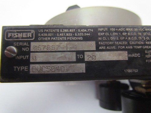 Fisher controls DVC5040 Fieldvue positioner valve for part or repair - Afbeelding 9 van 10