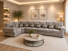 Verona 7 Seater L Shape Corner Sofa – Large Fabric Corner Sofa Suite – Modern LR