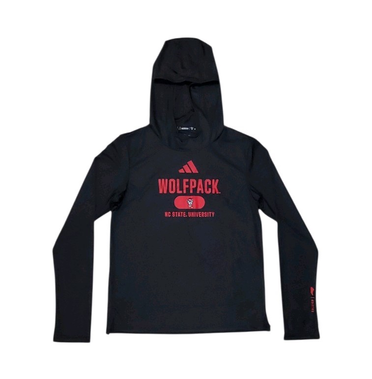 adidas Women's XS NC State Wolfpack Black Long Sleeve Lightweight Hoodie - NWT