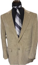 VTG Corduroy Blazer Cotton W Elbow Patches Sports Jacket 42L Tall Academia EC